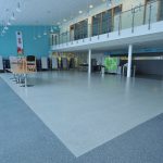 New resin school flooring in the reception area of Arthur Mellows Village College