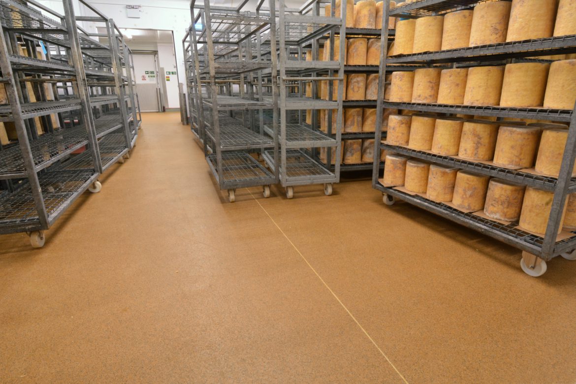 MMA resin flooring installed at Long Clawson dairy-slip-resistant flooring-Resin Flooring Contractors