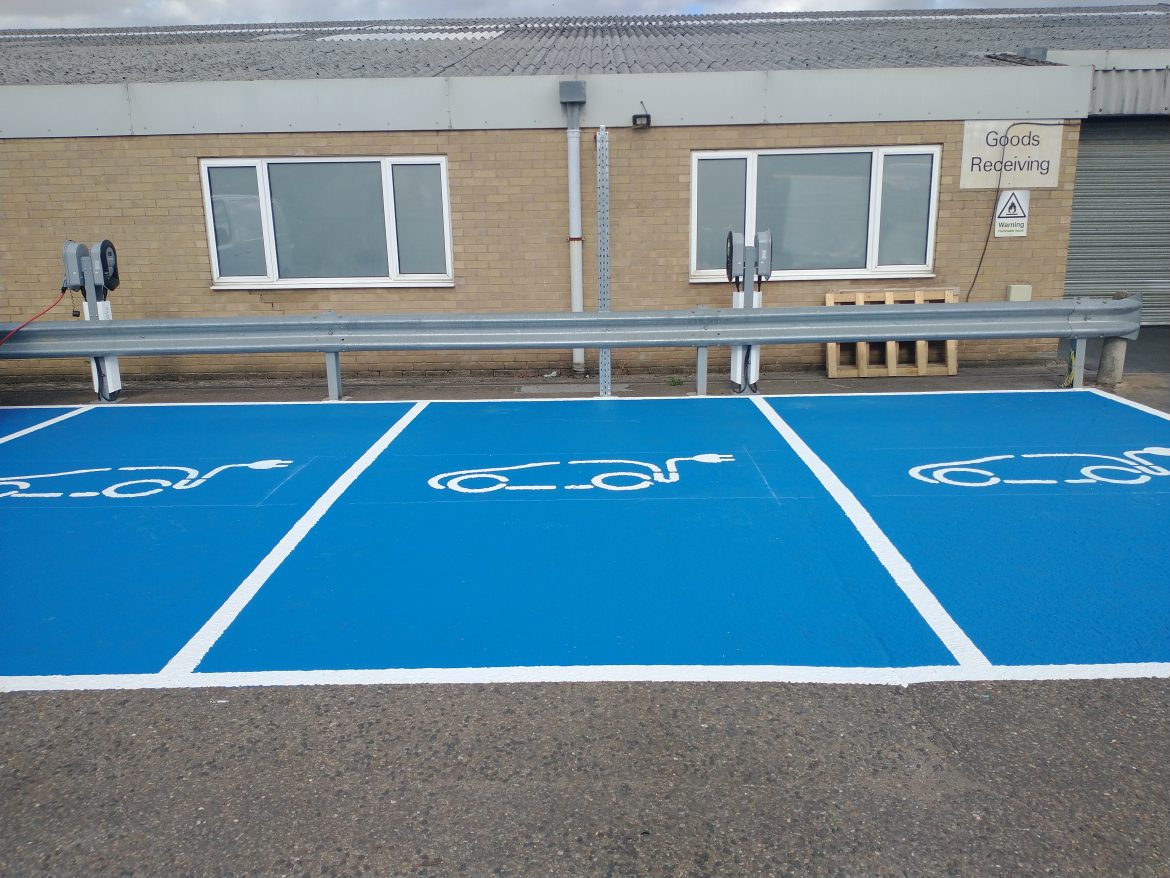 Electric Vehicle Charging Bay Flooring example by RESYN