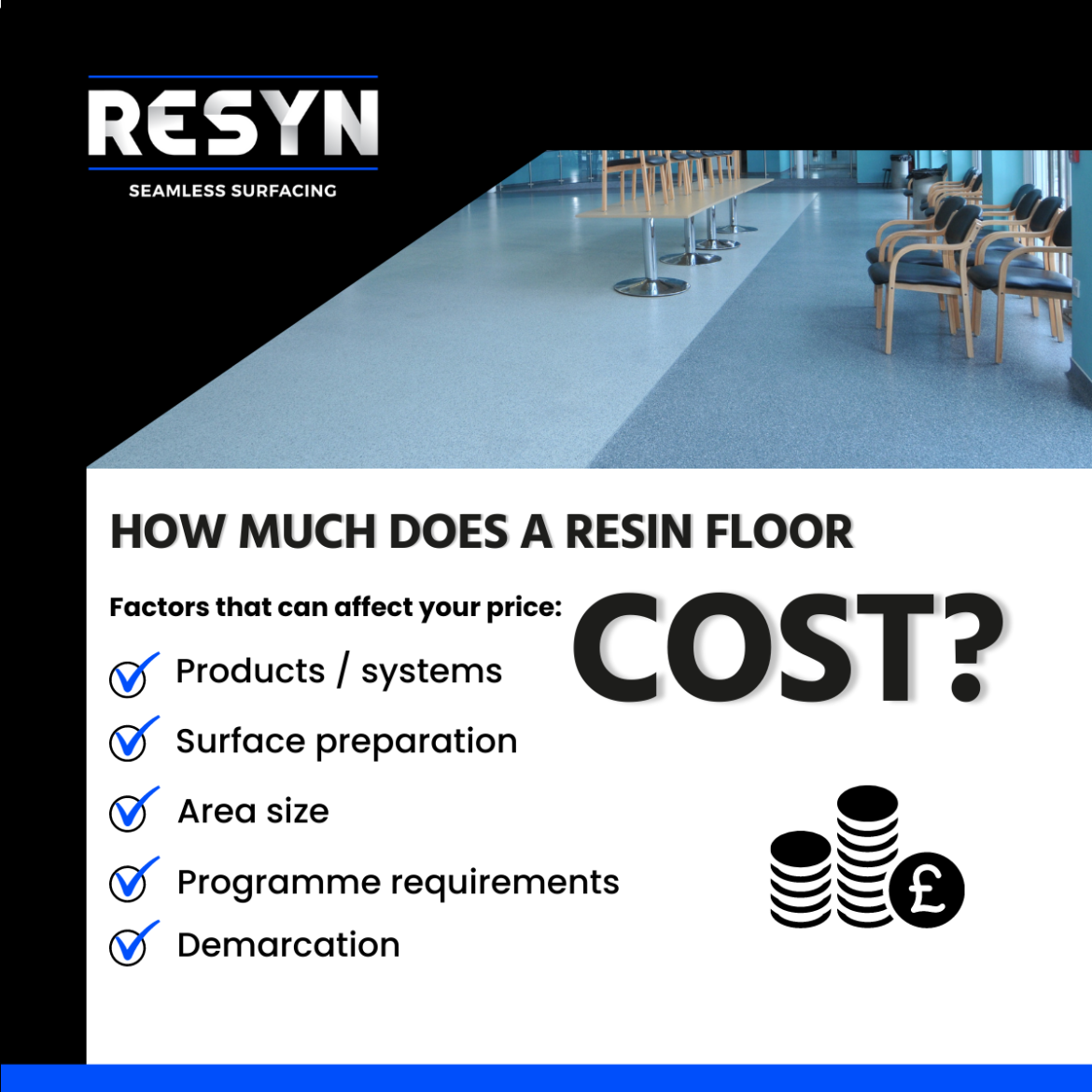 How much does a resin floor cost? Seamless surfacing by RESYN