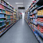 Food produce in shopping environment Saxilby Co-op resin shop flooring