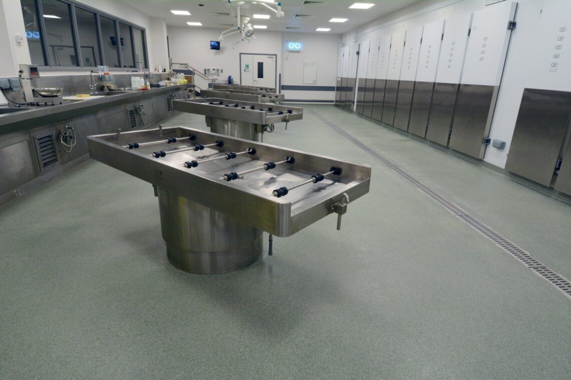 RESYN install resin flooring solutions for Peterborough Hospital Mortuary