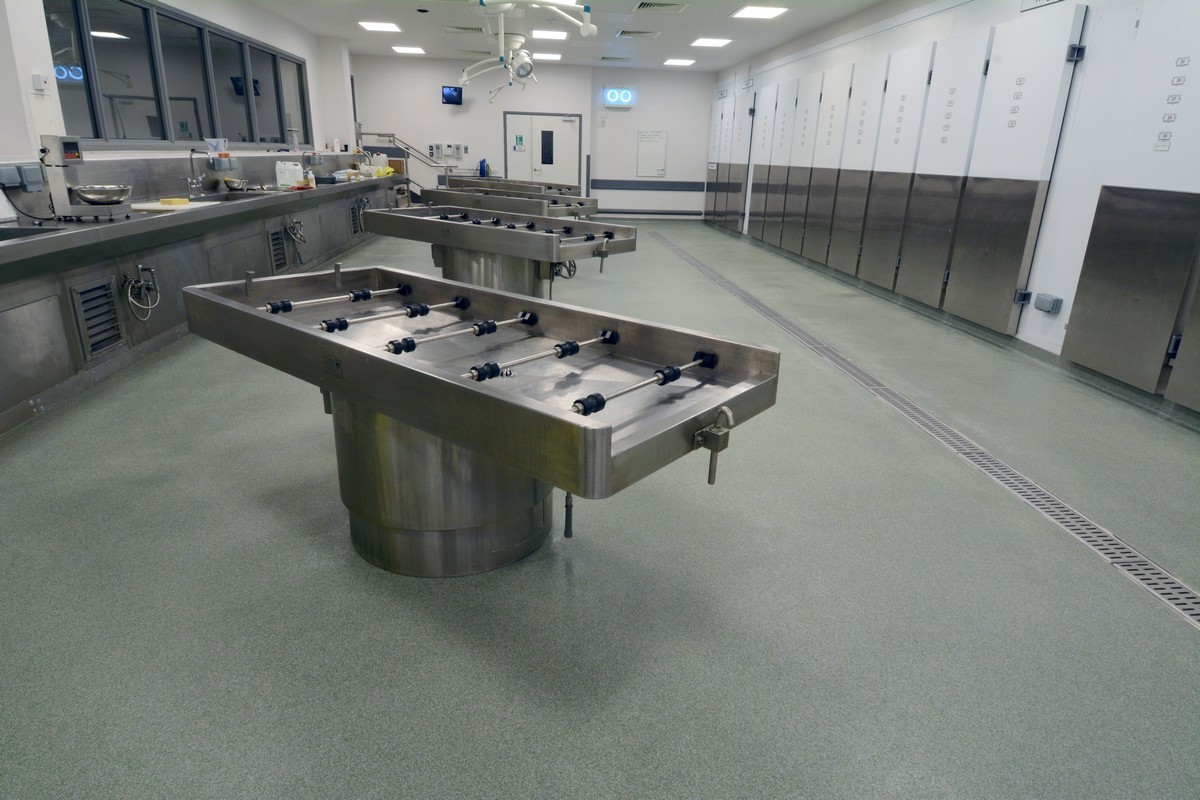 RESYN install resin flooring solutions for Peterborough Hospital Mortuary